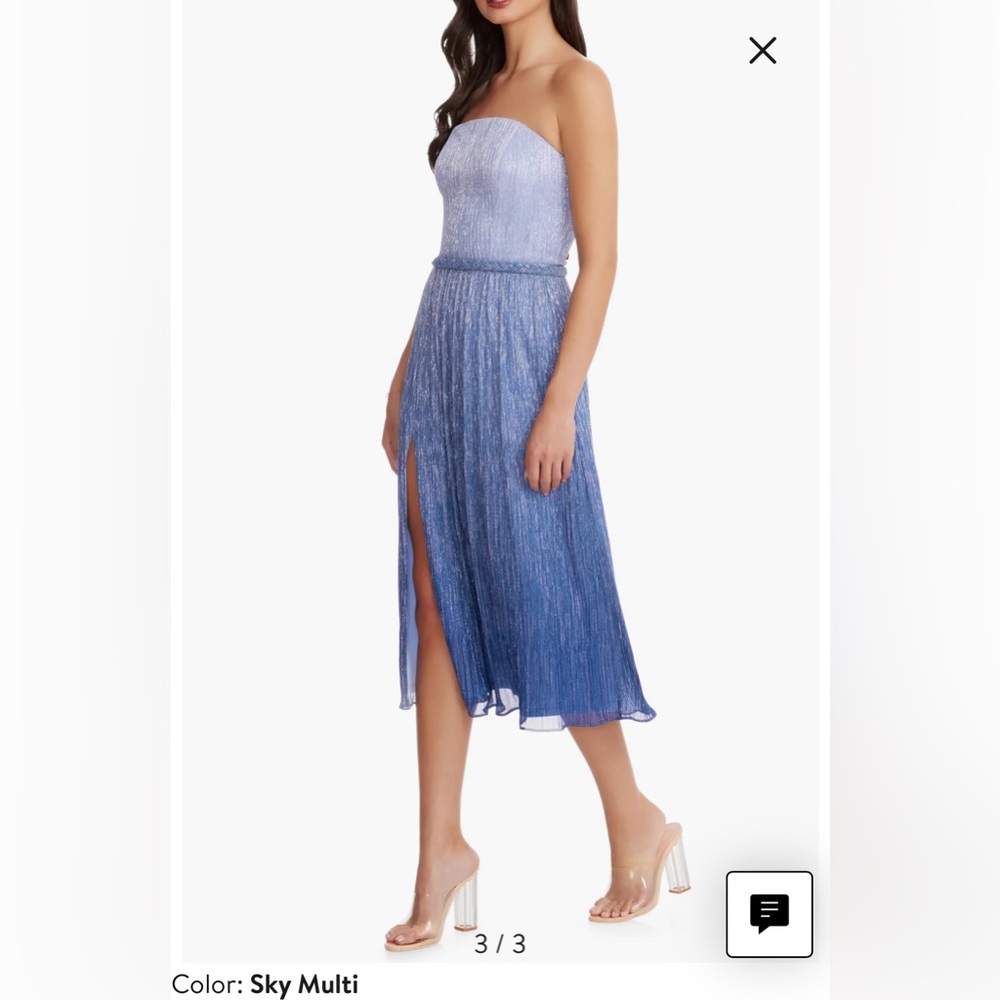 Dress the Population - Metallic Blue Ombré Dress